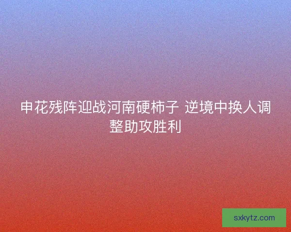 申花残阵迎战河南硬柿子 逆境中换人调整助攻胜利