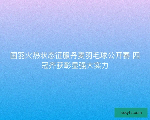 国羽火热状态征服丹麦羽毛球公开赛 四冠齐获彰显强大实力