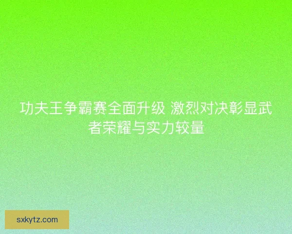 功夫王争霸赛全面升级 激烈对决彰显武者荣耀与实力较量